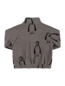 Felpa in poly riciclato stampato con zip