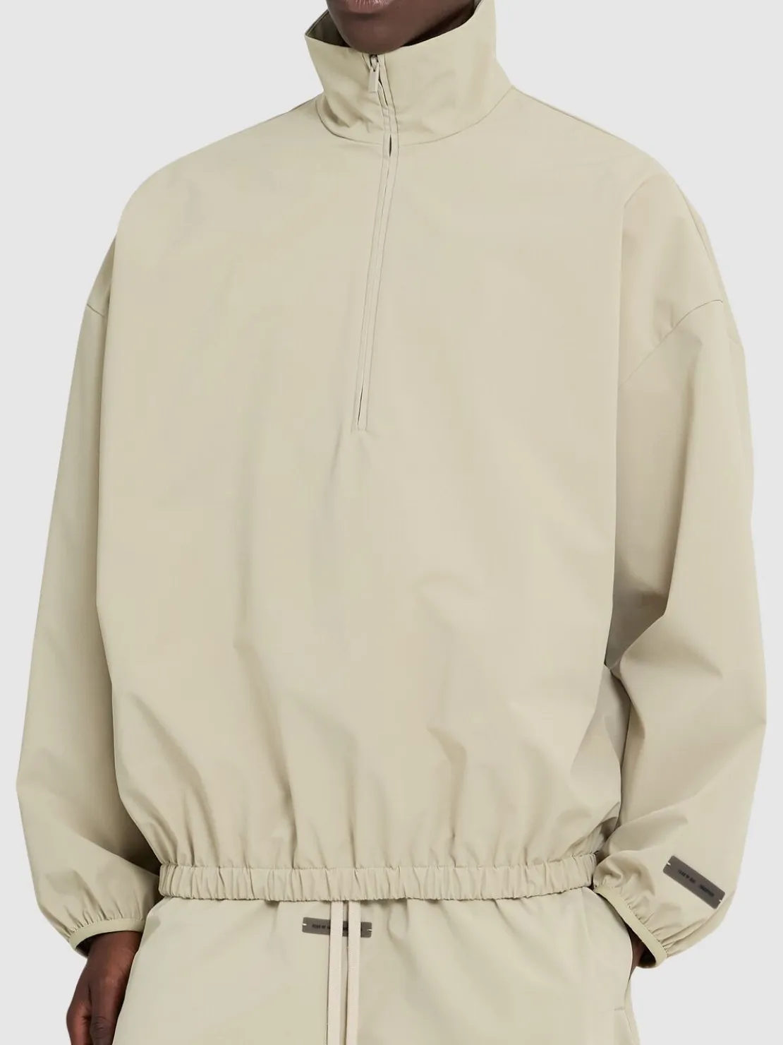Felpa Sporty in nylon con zip parziale
