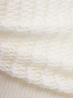 Fishnet linen & cotton tank top