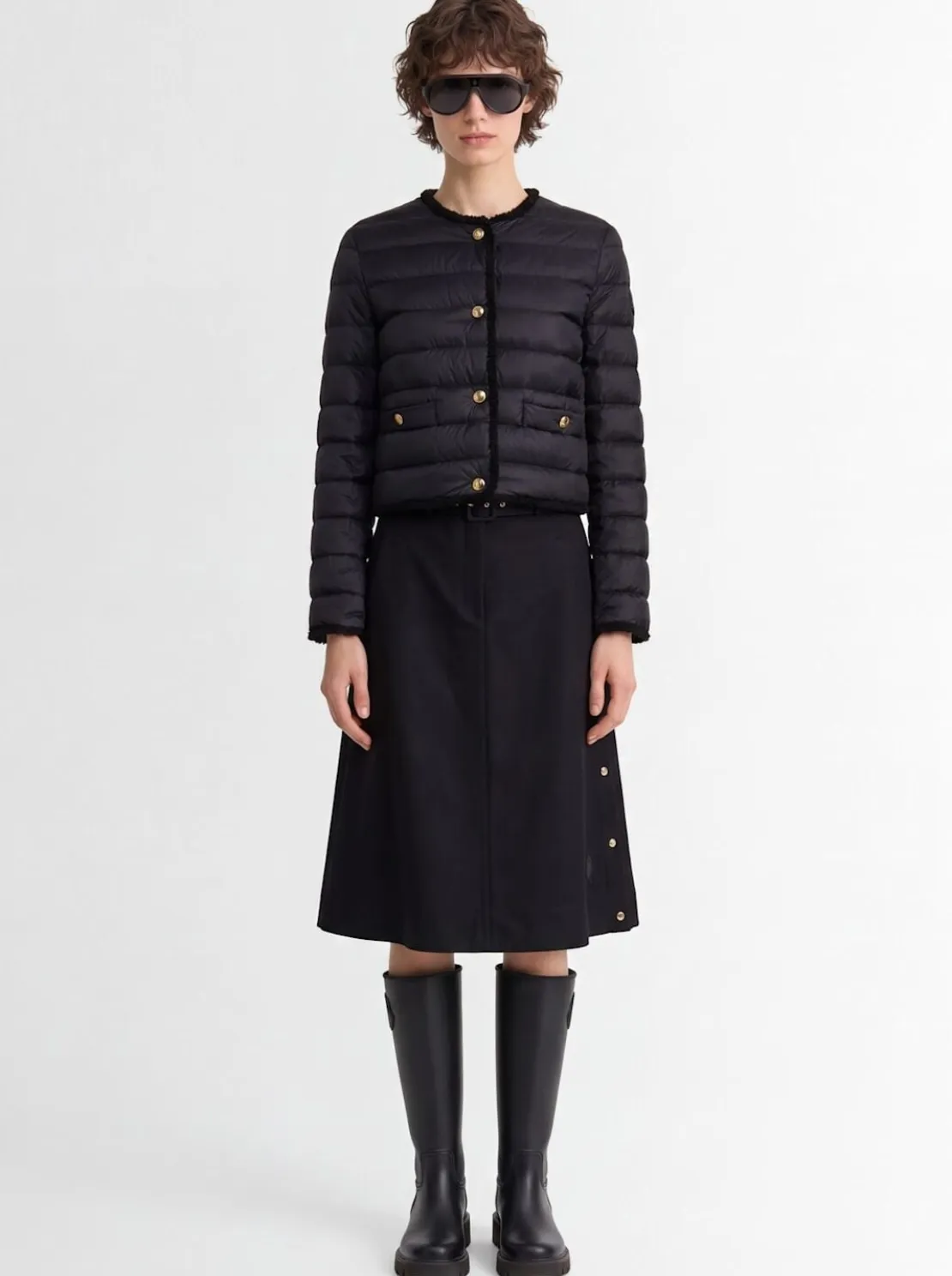 Fleurs bouclé nylon down jacket