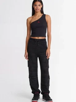 Flight jersey one-shoulder top