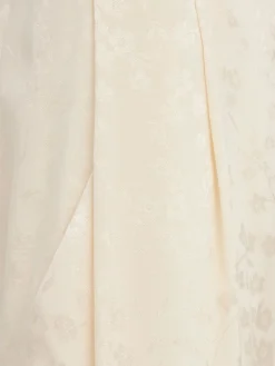 Floral jacquard wide pants