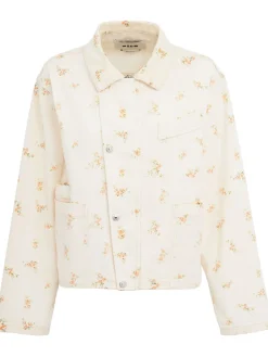 Floral printed denim jacket