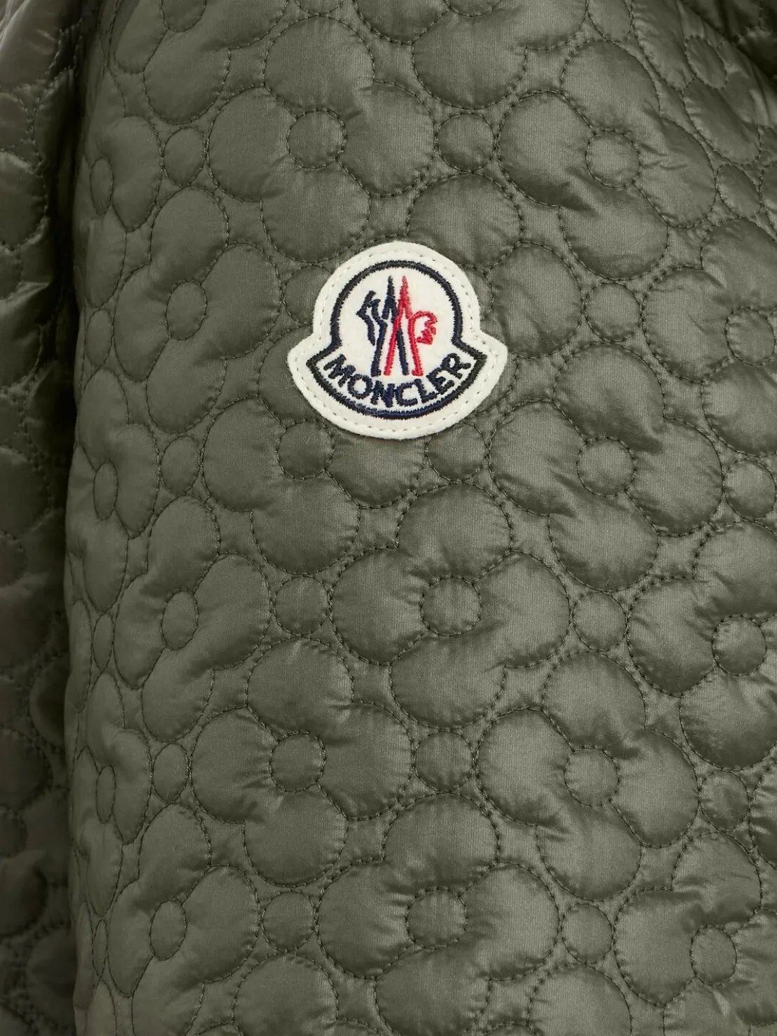 Floral quilted padded shirt jacket
