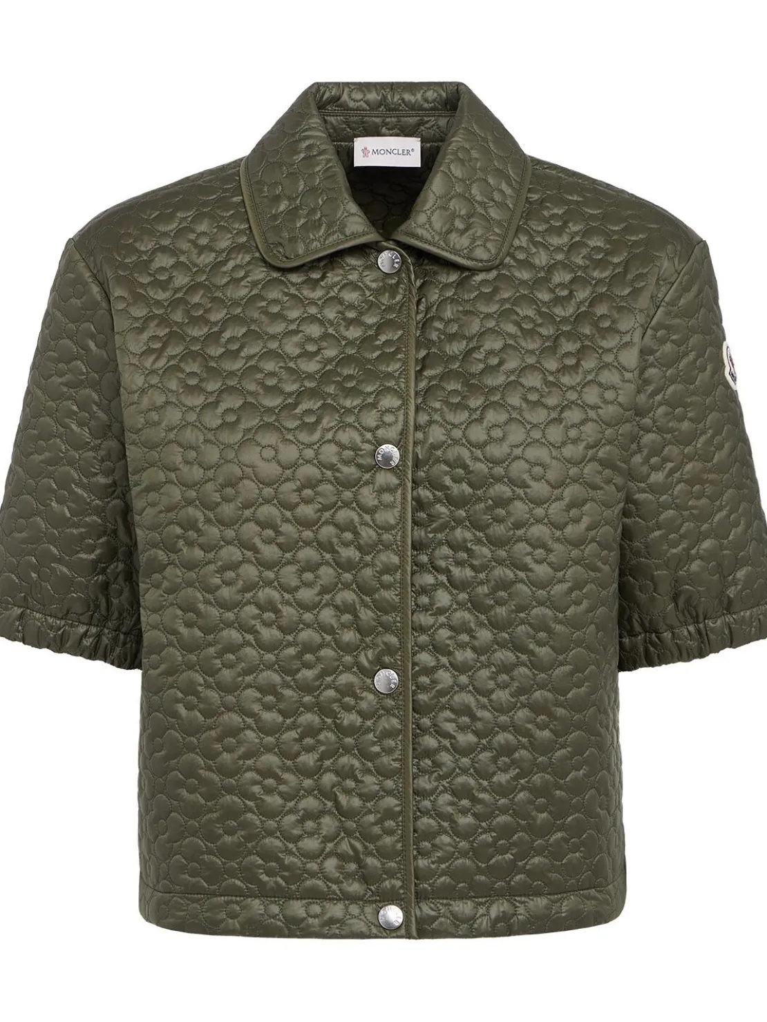 Floral quilted padded shirt jacket