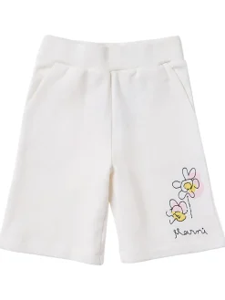 Flower detail cotton shorts