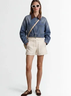 Fringed bouclé shorts