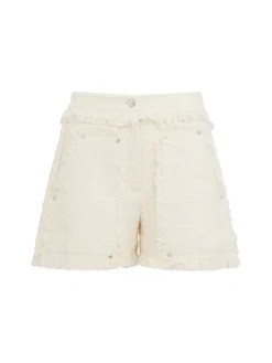 Fringed bouclé shorts