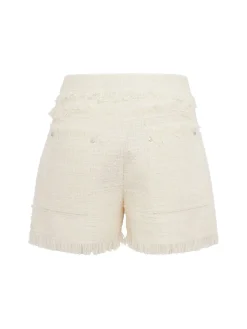 Fringed bouclé shorts