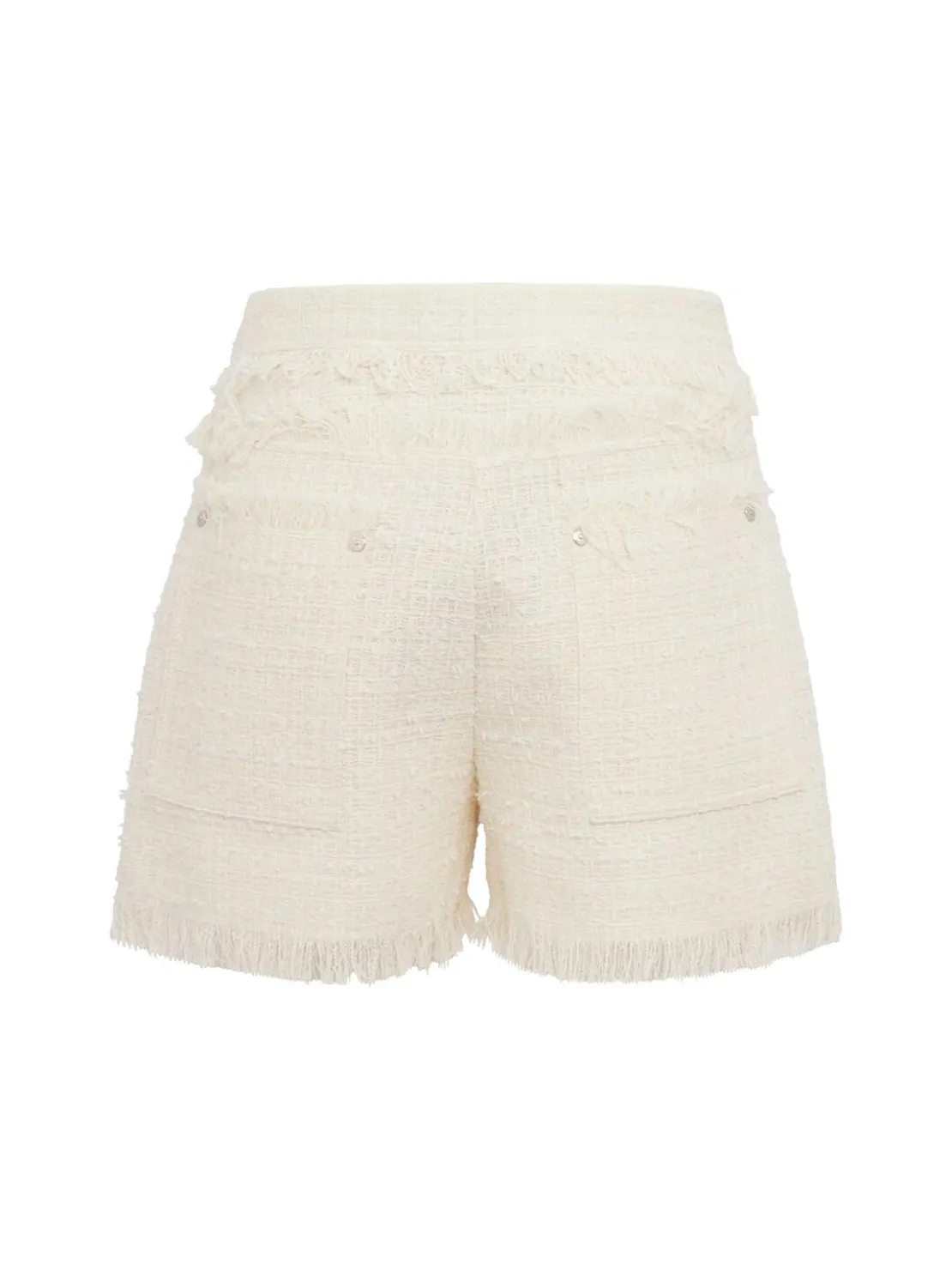 Fringed bouclé shorts