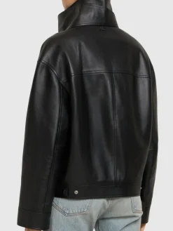 Giacca biker in pelle