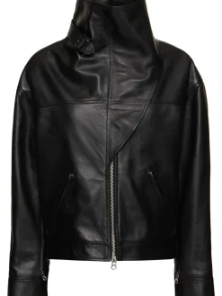 Giacca biker in pelle