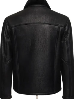 Giacca cerata con shearling