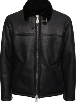 Giacca cerata con shearling