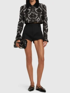 Giacca cropped floccata con perline