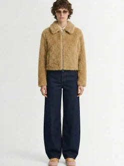 Giacca cropped in peluche