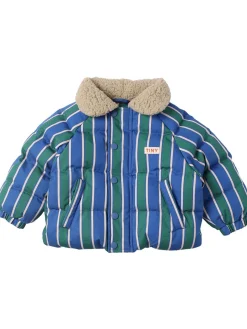 Giacca imbottita in cotone color block