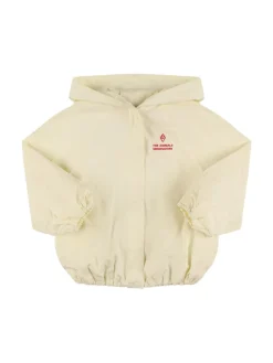 Giacca in cotone stampato con cappuccio