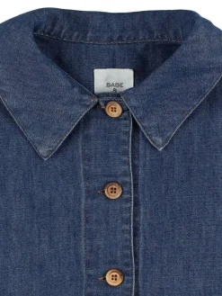 Giacca in denim di cotone e lino