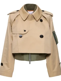 Giacca in gabardina e twill di misto cotone