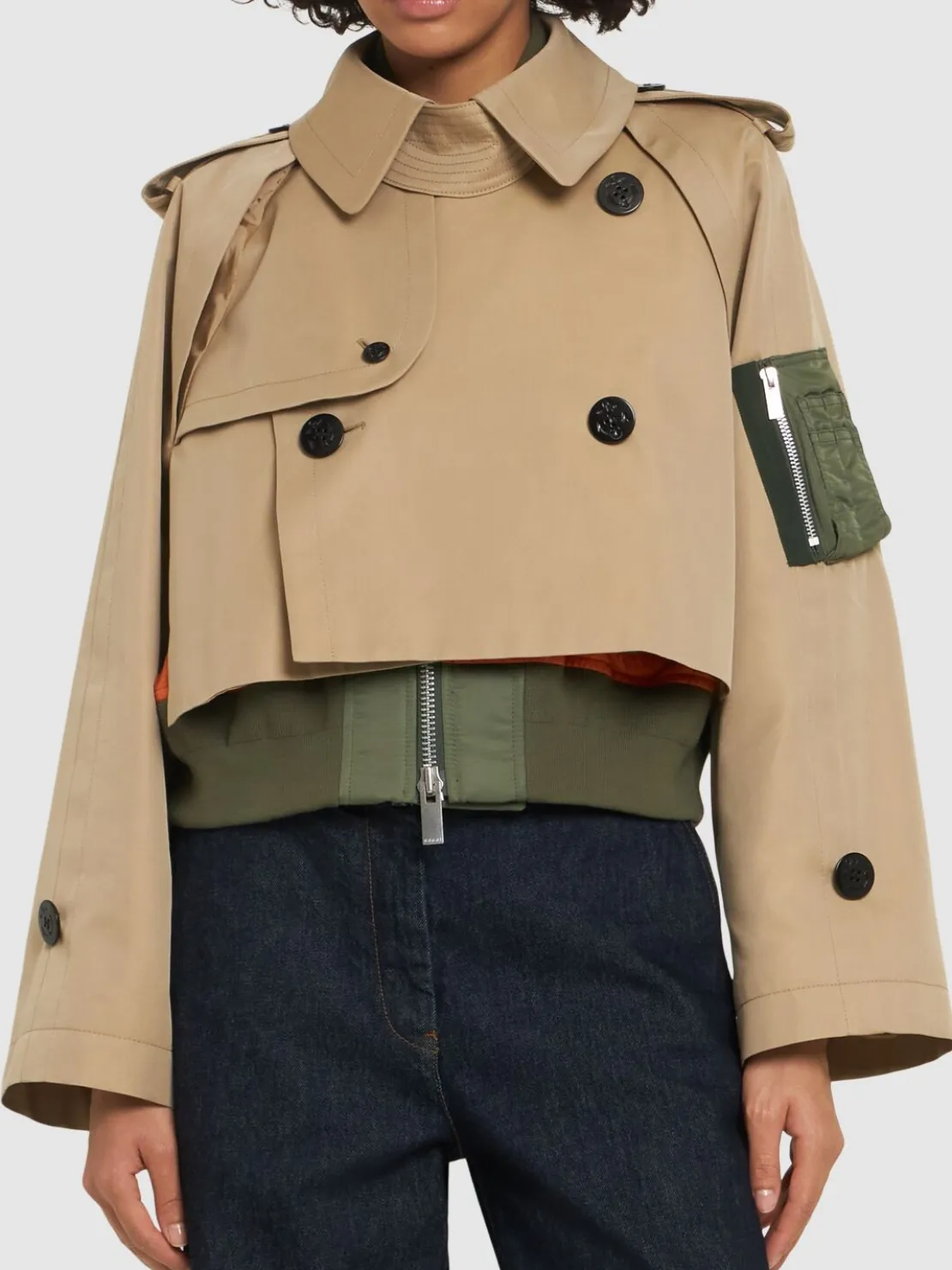 Giacca in gabardina e twill di misto cotone