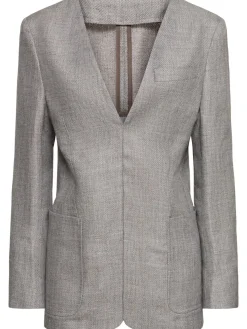 Giacca in misto lana / scollo a V