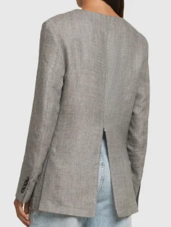 Giacca in misto lana / scollo a V