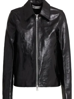 Giacca in pelle con zip