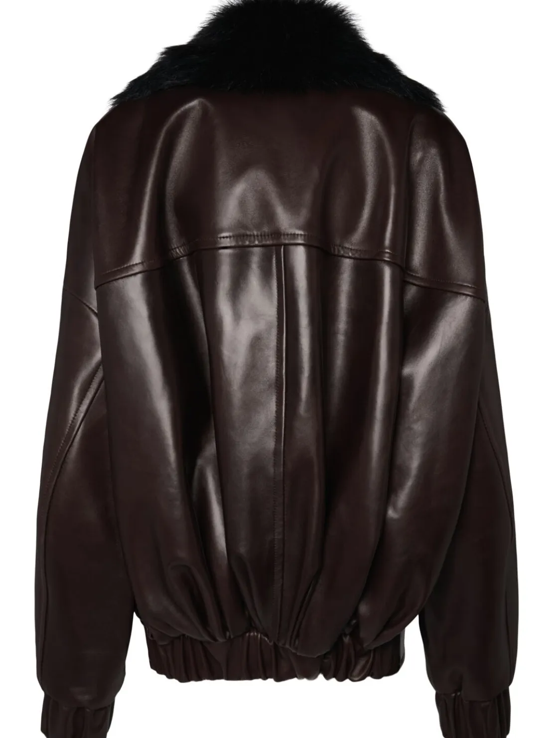 Giacca in pelle Daemon con collo in pelliccia