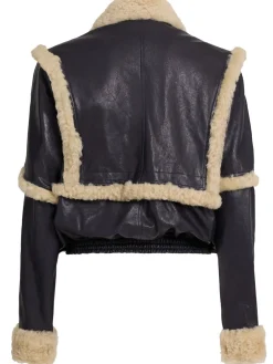 Giacca in pelle e shearling