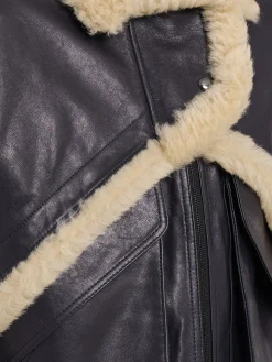 Giacca in pelle e shearling
