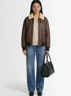 Giacca in shearling e pelle