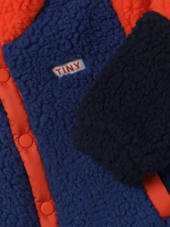 Giacca in teddy color block