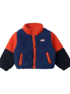 Giacca in teddy color block