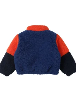 Giacca in teddy color block