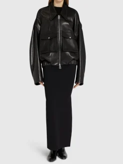 Giacca Owey in pelle con zip