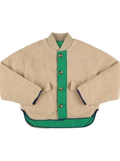 Giacca reversibile in teddy e nylon