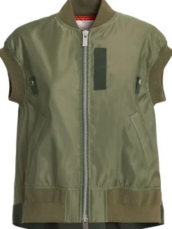 Giacca senza maniche in nylon con zip