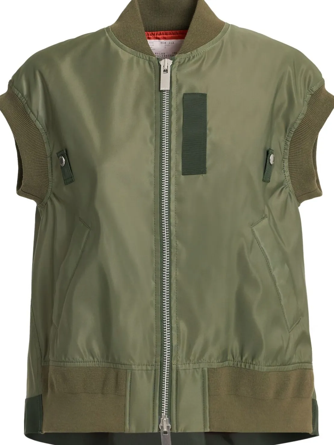 Giacca senza maniche in nylon con zip