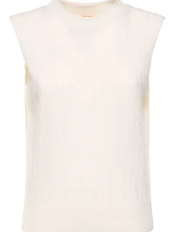 Gilet in maglia di cashmere a trecce