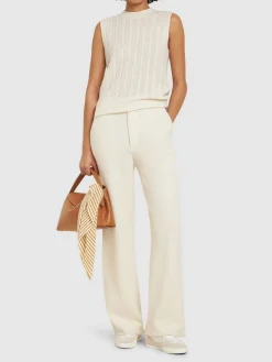 Gilet in maglia di cashmere a trecce