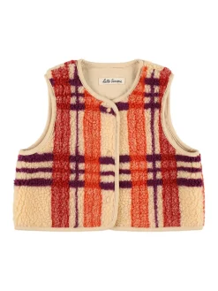Gilet in techno con stampa tartan
