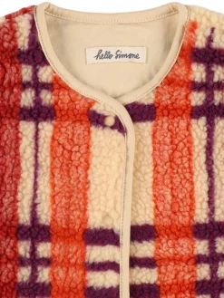 Gilet in techno con stampa tartan