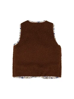 Gilet in teddy a fiori