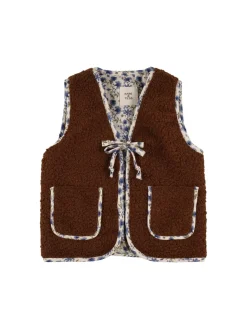 Gilet in teddy a fiori
