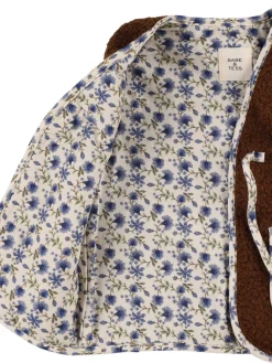 Gilet in teddy a fiori