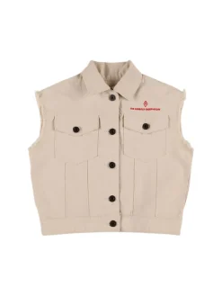 Gilet in twill di cotone stampato