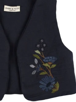 Gilet Talita in cotone con ricami