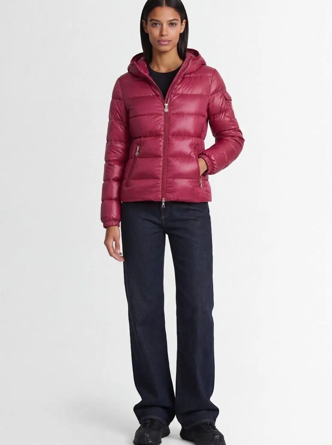 Glesse nylon hooded down jacket