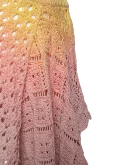 Gonna asimmetrica in cotone crochet